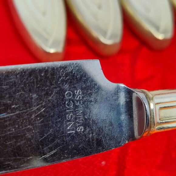 6X BK Antique Rogers Bros Insico Silhouette Silver Plated Short Butter Knives - Picture 3 of 11